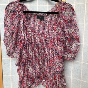 Anthropologie Et Vous Paris Silk Floral Blouse Top
